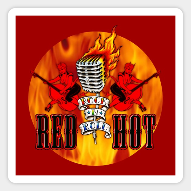 Red Hot Rock 'N' Roll Magnet by PLAYDIGITAL2020